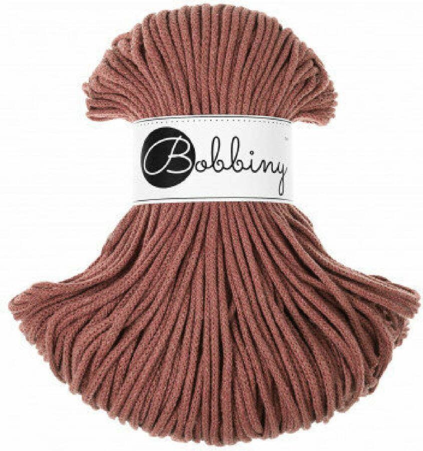 Katoengaren Macramegaren Sunset Donkerroze Macrame Haken Breien 100m 225gr 100% Gerecycled Katoen Bobbiny 1 bol