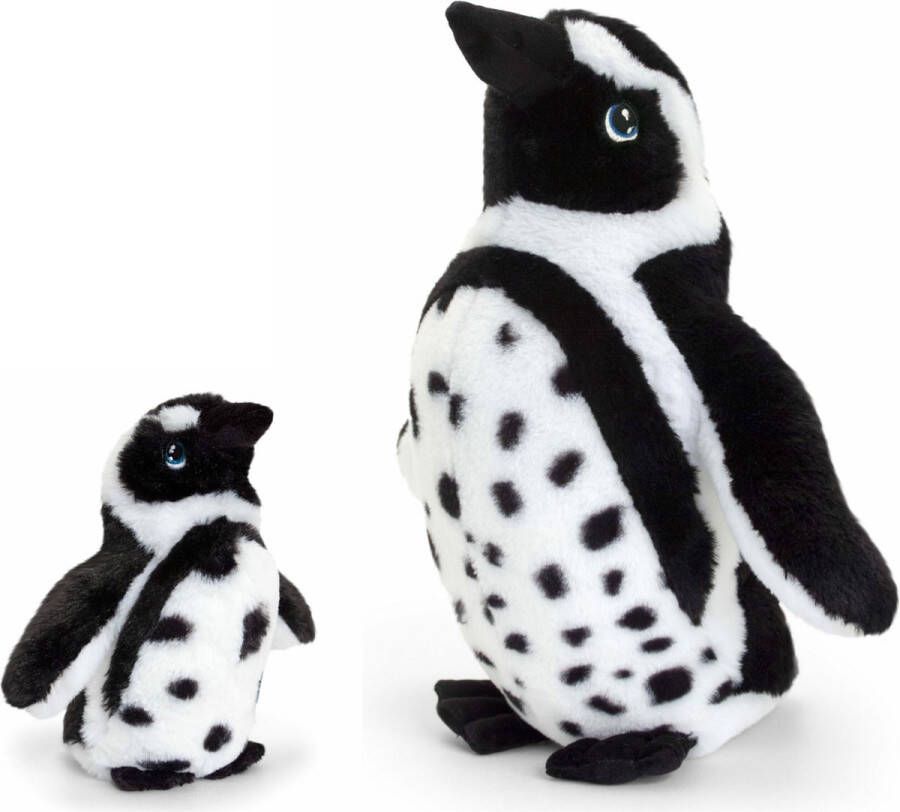 Merkloos Keel Toys pluche Humboldt pinguin knuffeldieren wit zwart staand 18 en 40 cm Knuffeldier