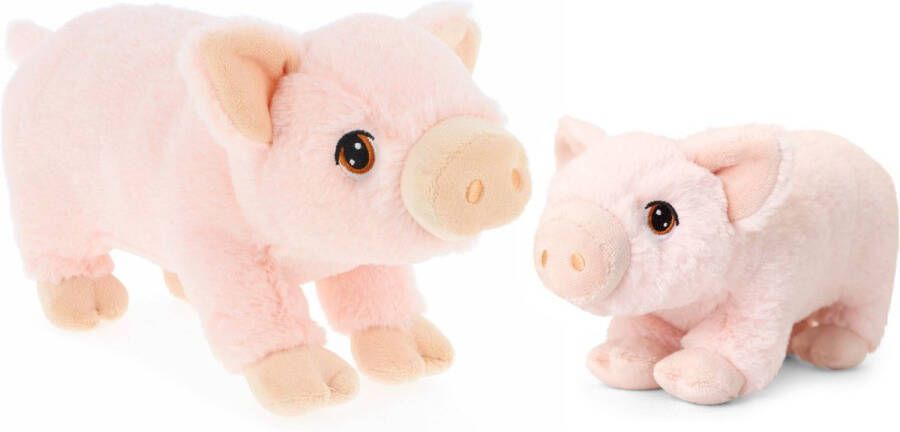 Merkloos Keel Toys pluche varkens knuffeldieren roze staand 18 en 28 cm Knuffel boederijdieren