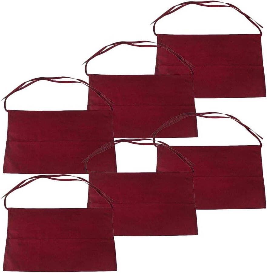 Kelnerschort met voorvak verstelbaar kookschort 57 x 35 cm 6 stuks