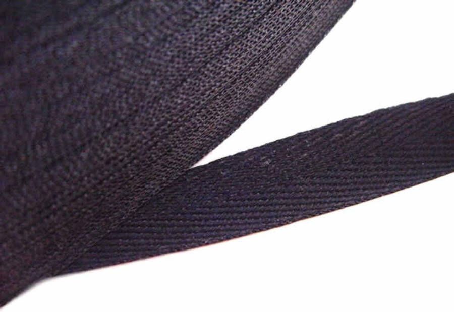 Keperband zwart 20 mm geschikt voor mondkapjes keper katoen band 2 cm x 1 m