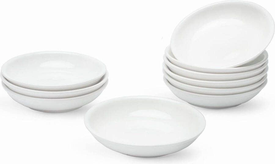 Keramische dompelkommen 3 oz sojasaus schotel 10 stuks Mini voorgerecht borden Bulk dipsaus kommen Kruiden specerij sushi ketchup BBQ Brede ondiepe kattenkom