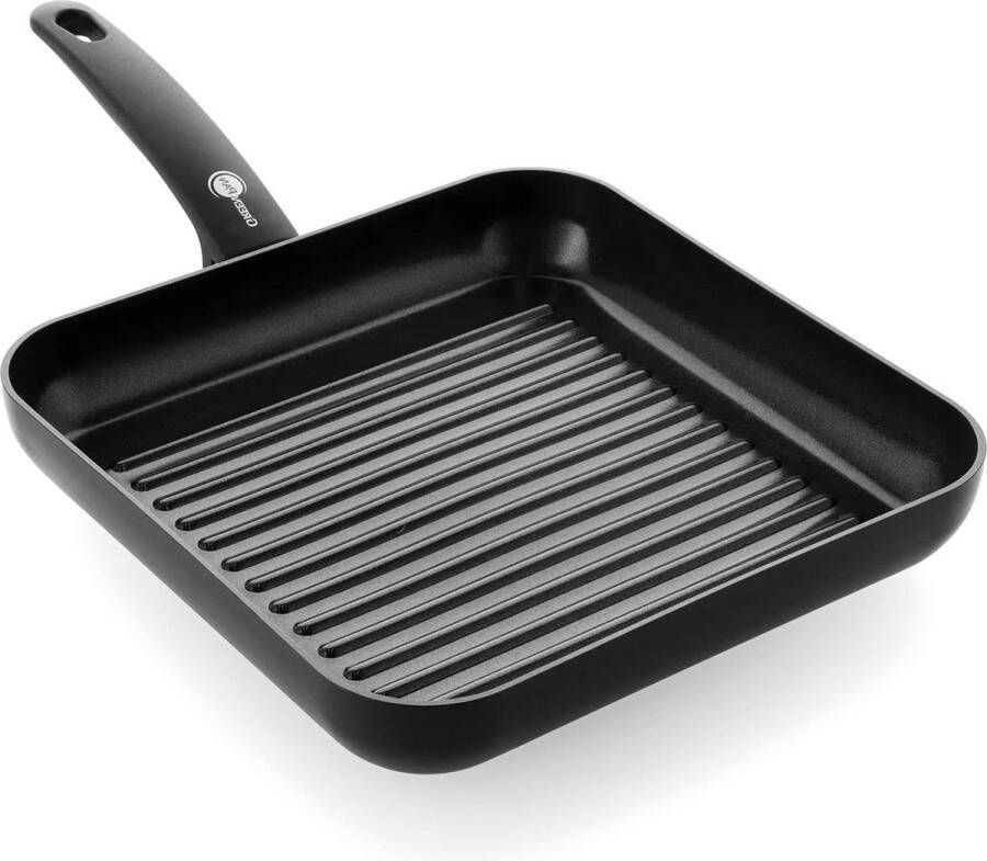 Keramische Grillpan 28 cm Geschikt voor inductie en vaatwasmachinebestendig Gezonde antiaanbaklaag zonder PFAS Cambridge Grote Grillpan met Keramische Coating