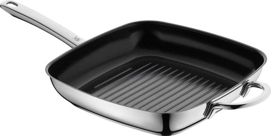Keramische Grillpan 28 x 28 cm TransTherm bodem Cromargan Inductie Ovenbestendig Brede Schenkrand grillplaat inductie