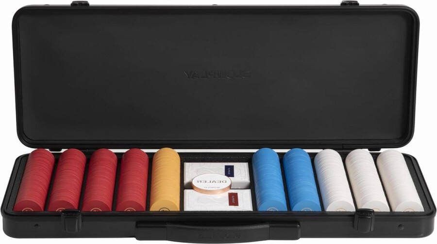 Keramische Poker Chips Set Texas Hold'em 500 STKS [Blanco Chips] 39mm & 10g Elk Pokerset