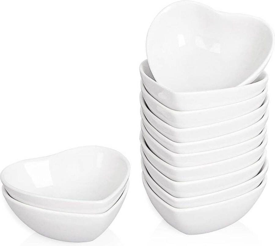 Keramische Sausschotel Set van 12 Kleine Liefde Porseleinen Schotels 30ml voor Specerijen en Sushi Schalen set