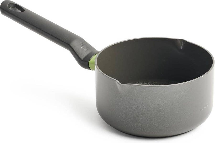 Keramische Steelpan 16 cm 15 l met Antiaanbaklaag Schenktuit Inductie PFAS-vrij Grijs Ovenbestendig Vaatwasmachinebestendig