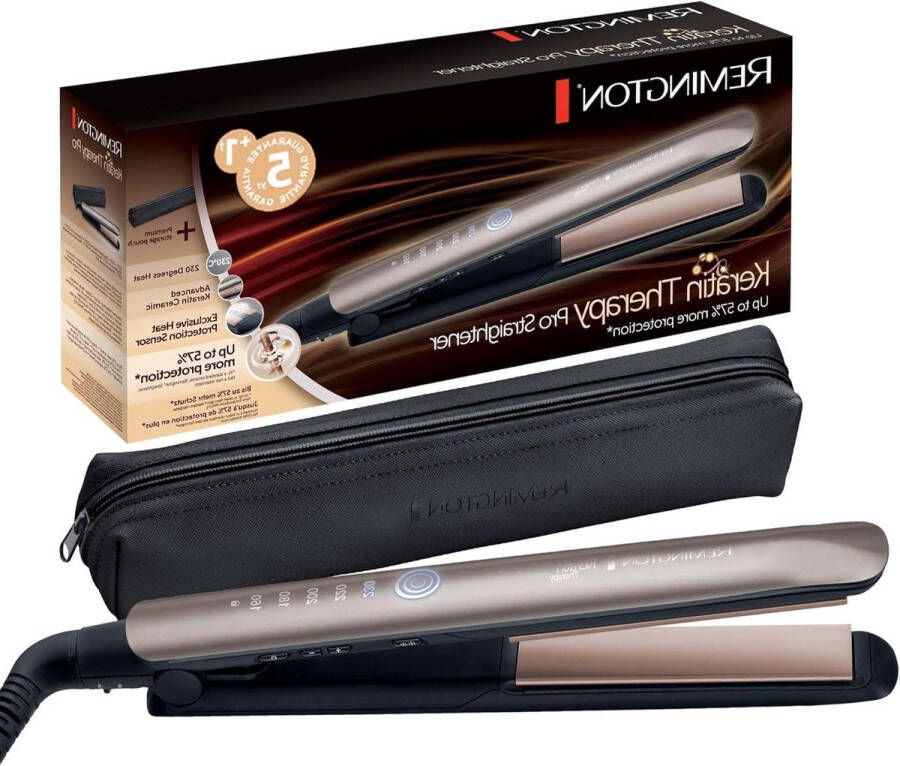 Keratine Therapy Stijltang Hittebeschermende Sensor Beschermend tegen Schade Keramische Coating 5 Temperatuurinstellingen S8593