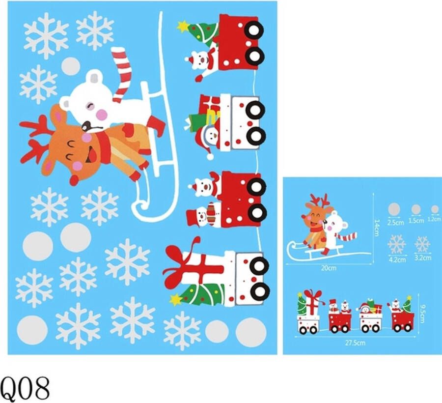 Kerst Raamstickers Raamstikkers Raam Decoratie Vrolijk Kerstfeest Muurstickers Kerstman Sneeuwvlokken Elanden Vensterglas Stickers Voor Nieuwe Jaar 2024 Xmas Party Kleurrijk