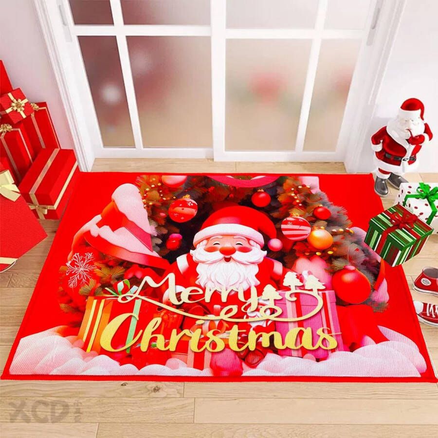 Kerst Thuis Deurmatten Kerst Tapijtmatten Welkom Decoratief voor Slaapkamer Gang Woonkamer Vloer Keuken Badkamer Tapijt (40 x 60 cm)