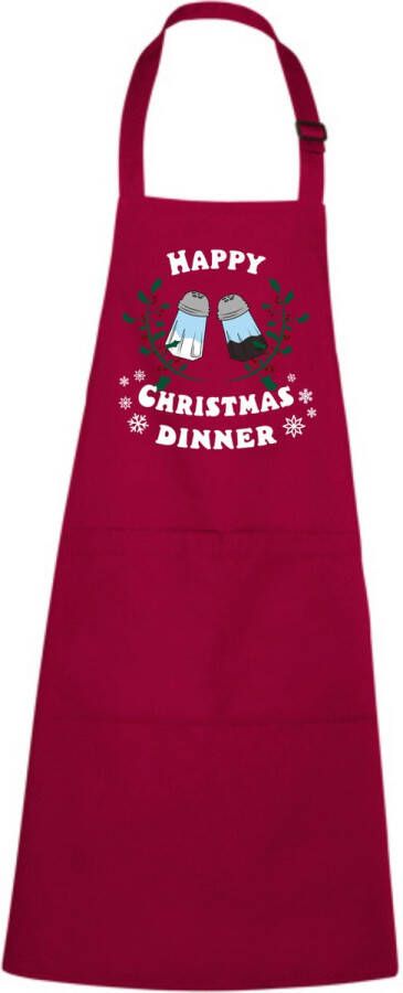 Kerst volwassen schort Kerst design Keukenschort volwassen Rood schort keukenaccessoires Happy christmas dinner