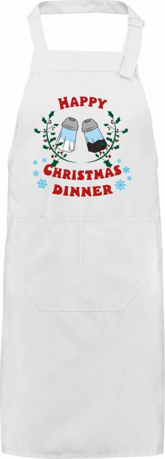 Kerst volwassen schort Kerst design Keukenschort volwassen wit schort keukenaccessoires Happy Christmas Dinner