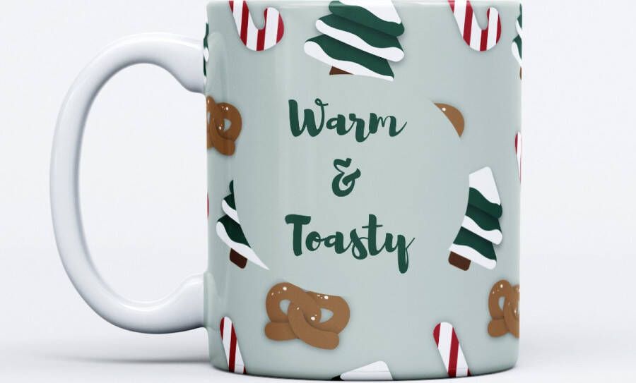 Kerstmok Fotofabriek Kerstmok 330ml Kerstbeker Winter mok Christmas mug Hot chocolate Warm & Toasty