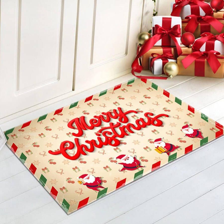 Kerstvloermat kerstmat antislip wasbaar kersttapijt deurmat voor woonkamer slaapkamer badkamer keuken