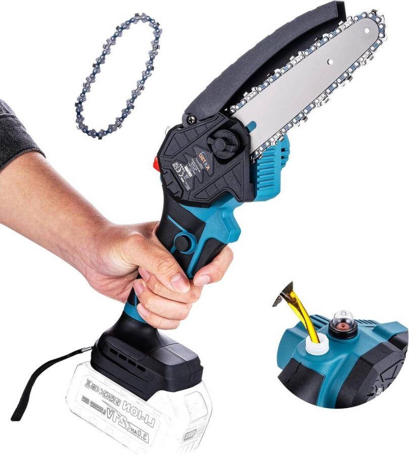 Kettingzaag 155 cm KATSU FIT-BAT 21V borstelloos voor het snoeien van boomtakken extra ketting handmatige oliepomp. garden saw hand