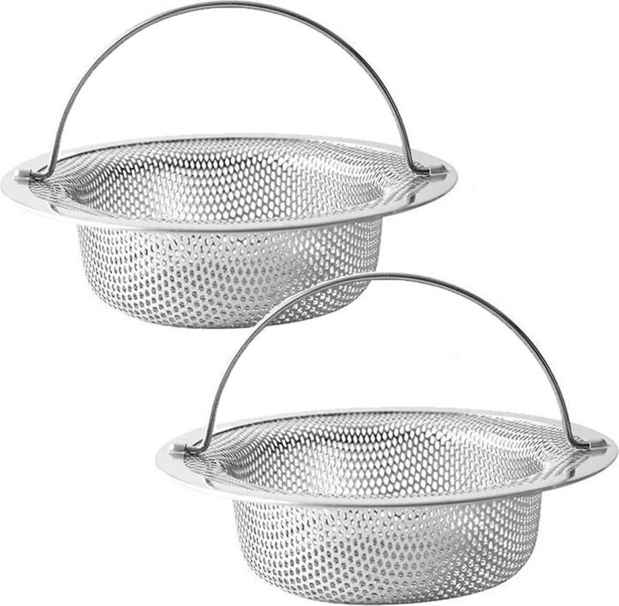 Keuken afvoerzeef met handvat spoelbakzeef keukenspoelbak universele wastafel zeef douche afvoer roestvrij spoelbak zeef 11 cm spoelbak displaybeschermfolie met handvat voor keuken douche badkamer 2