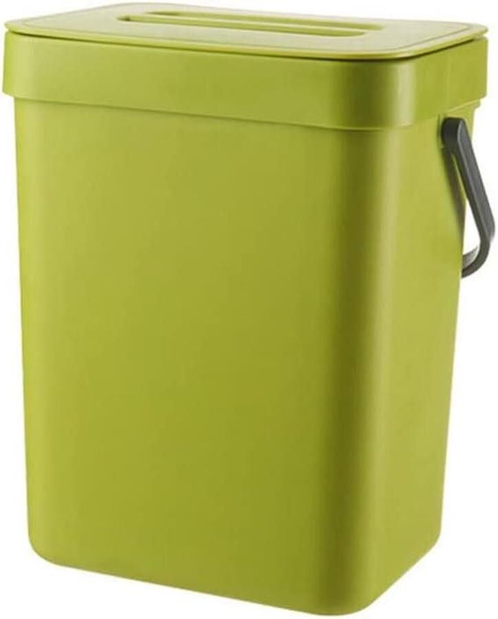 Keuken compostbak 3L Voedselafvalbak voor kleine keuken Onder de gootsteen vuilnisbak Opknoping prullenbak met deksel