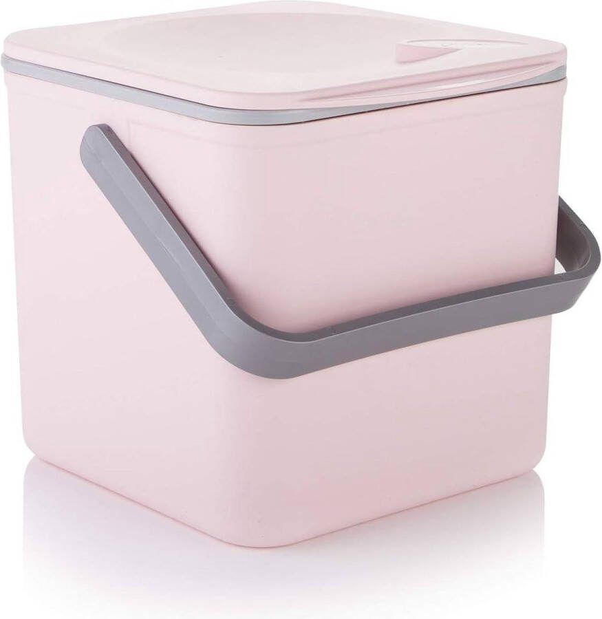 Keuken Compostbak Aanrecht Voedselafval Caddy met Easy Wipe Clean Interieur 35L (09 gall.) Pastel Pink