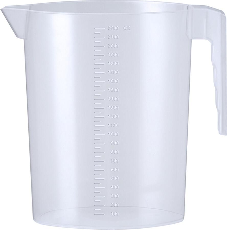 Keuken maatbeker mengbeker kunststof transparant 2200 ml schenktuit hengsel