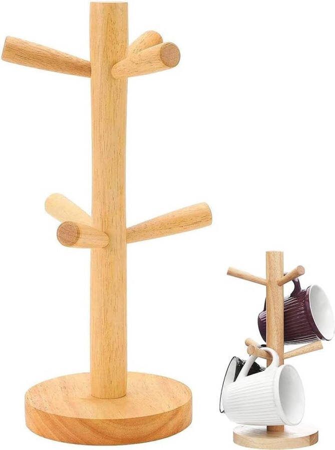 Keuken Opbergrek Keukenrail Organizer Opberger Rek cupkeeper Bekerstandaard van hout bamboe houten bekerhouder hout kopjesboom voor keukenaanrecht tafelblad koffiekopjesrek