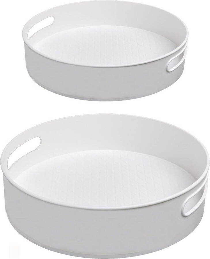 Keuken Organiseren Draaitafel Antislip Onderkant Opbergdoos Cosmetica 360 ° Luie Draaitafel Organizer Container Houder Kruidenrek Badkamer Slaapkamer Wit