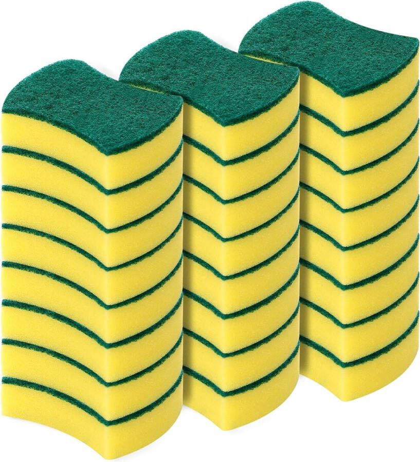 Keuken Schoonmaak Sponzen 24 Pack Eco Non-Scratch voor schotel Scrub Sponzen