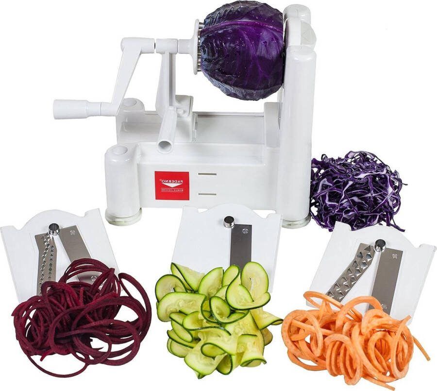 Keuken Slicer Handmatig Paderno 49827-99 3 Snijbladen Wit