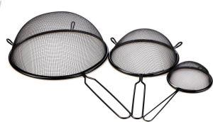 Keuken vergiet zeefset van 3x stuks edelstaal 16 18 21 cm Keuken koken benodigdheden Zeven vergieten