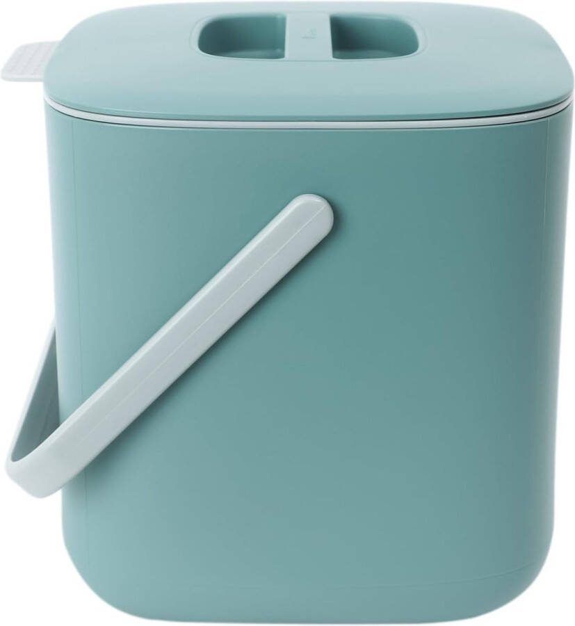 Keukencompostbak gemakkelijk te reinigen voedselafvalcontainer voor de keuken compostbak voor het werkblad emmer voor keukenafval (2 6 liter) groesn