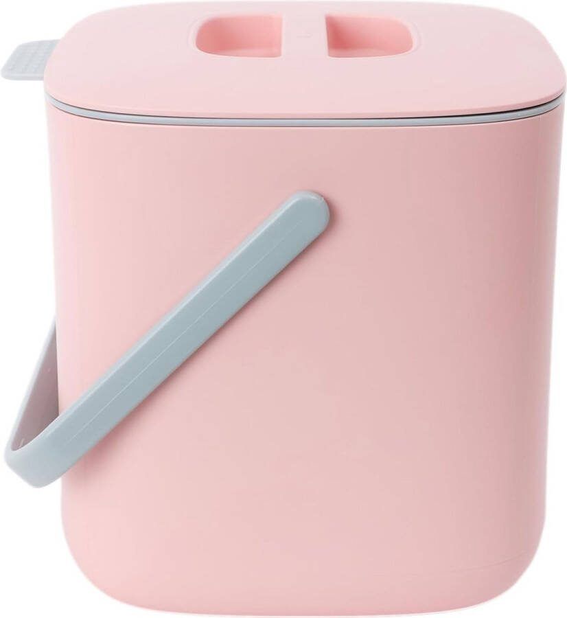 Keukencompostcontainer gemakkelijk te reinigen voedselafvalcontainer voor de keuken keukencompostcontainer voor het werkblad emmer voor keukenafval (2 6 liter) roze