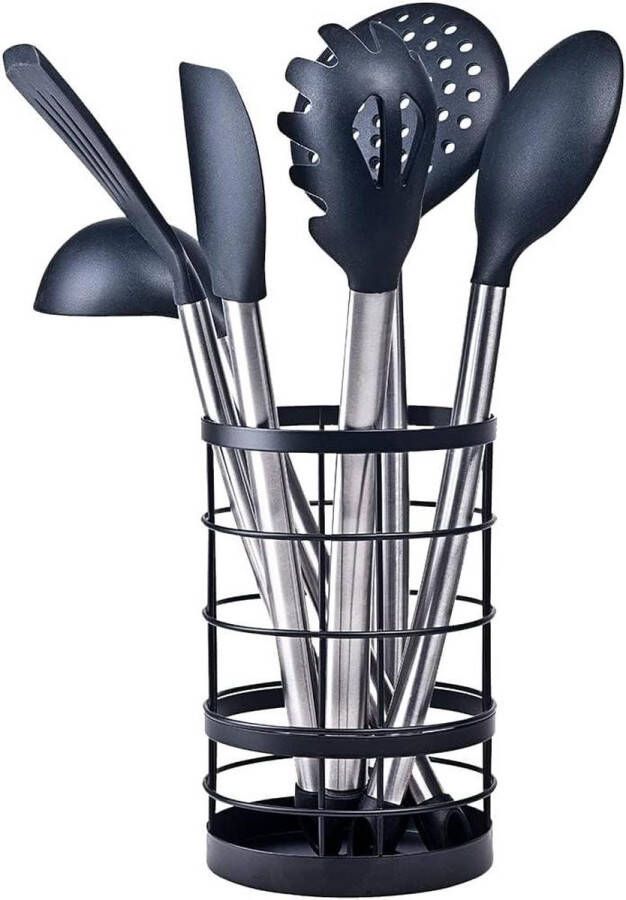 Keukengerei houder voor orde in de keuken modern design opslag zwart bestekhouder Ø 12 cm ophangrek keukengerei
