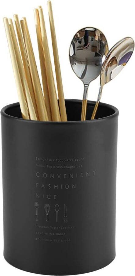 Keukengereihouder 1 liter bestekmand van roestvrij staal kookbestek organizer gebruiksvoorwerpenhouder houder voor keukenhulp opslag 10 x 13 cm (zwart)