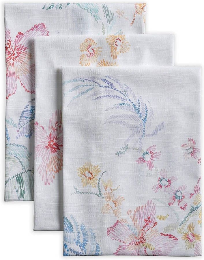 Keukenhanddoek 100% katoen set van 3 Pasen snelle stomerij theedoek voor eetkamer bruiloftsbanket Paradise Island lente zomer (50 cm x 70 cm)