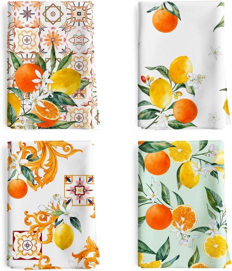 Keukenhanddoek van 100% katoen sneldrogende theedoeken 50 x 70 cm vaatdoek handdoeken housewarming geschenken dineren thuis bruiloft banket buffet set van 4