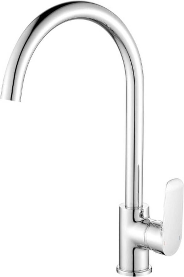 Keukenkraan Enkele Handgreep Keukenmengkraan RVS 360° Draaibaar Warm en Koud Aanrecht Kranen Chroom
