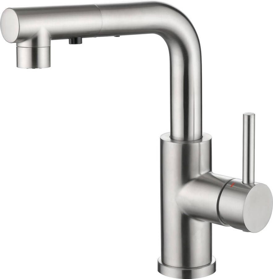 Keukenkraan met Uittrekbare Douche Waterkraan met 3 Functies Douche Mengkraan met Magneet Docking voor Keuken of Badkamer 360° draaibare Gootsteen Kraan Roestvrij Staal