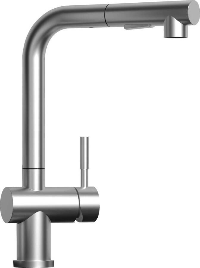 Keukenkraan met uittrekbare douchekop 360° draaibaar hoge druk enkele hendel mengkraan keukenkraan met 2 standen roestvrij staal met G3 8 aansluiting geborsteld