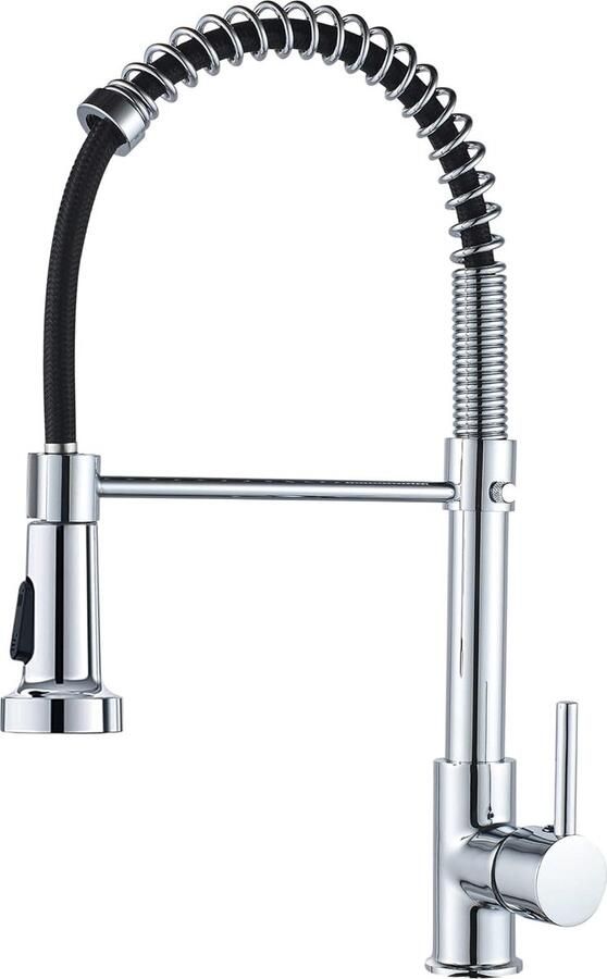 Keukenkraan met uittrekbare sproeier 360° draaibare wastafelkranen veerkraan Keuken met uittrekbare sproeier Douche (chroom)