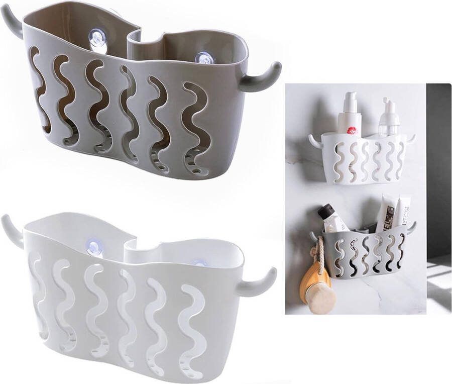 Keukenkraan sponshouder Caddy Organizer Afvoermand -2 stuks afdruiprek keukenfilter zeepspons afdruiprek badkamerhouder keukenopslag zuignap zeepborstel afwasaccessoires