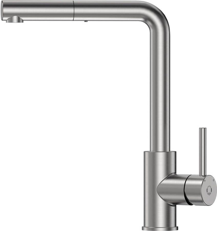 Keukenkraan uittrekbaar met sproeier uittrekbaar hogedruk mengkraan keuken eenhendel 360 graden draaibaar spoelbakarmatuur roestvrij staal armatuur keuken met afneembare straalregelaar