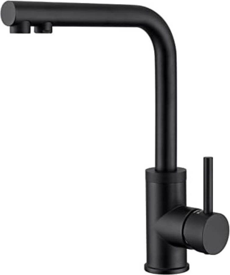 Keukenkraan Wandmontage Wandkraan Keuken Wandkraan Bovenuitloop Wandkraan Onderuitloop Muurkraan Keuken Mat Zwart