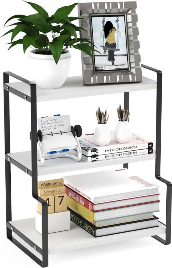 Keukenkruidenrek organizer bureau hout en staal 39x31x25 5 cm keukenkast organizer kantoor bureauplank voor keuken kantoor