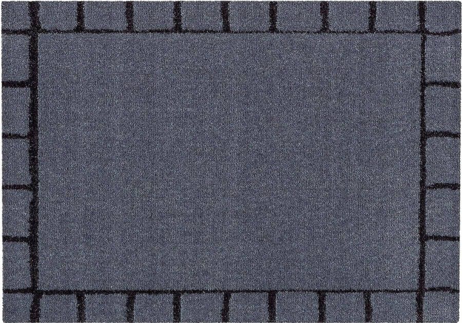 Keukenmat Antislip tapijt voor woonkamer keukenloper hal vuilvang mat vuilloop wasbaar 50 x 70 cm ingeborduurde rand grijs