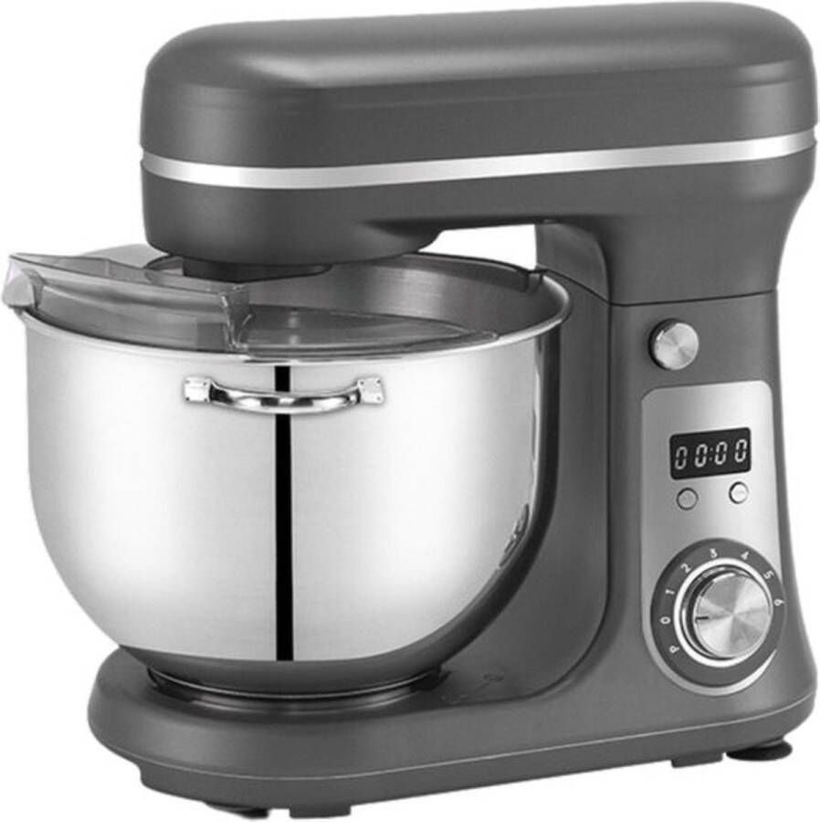 Keukenmixer Keukenmachine Luxe Keukenmixer met Mengkom 3 Opzetstukken 1200W Keukenmixers Deegmachine Klopmachine Kneedmachine Zilver