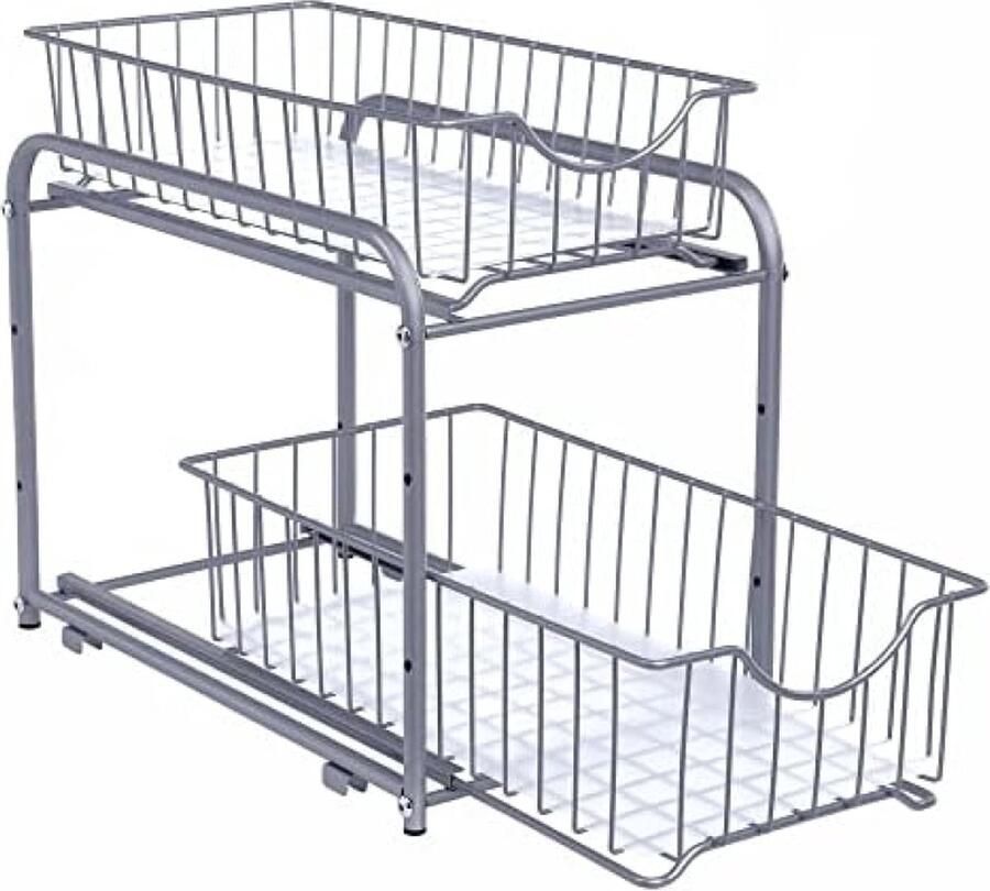 Keukenorganiser 2 uittrekbare laden voor kasten stapelbare lade-organiser