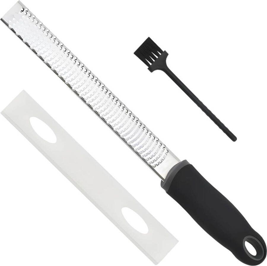 Keukenrasp voor kaas en citroenen vaatwasmachinebestendig zilver zwart beste rasp met testerrasp Raspen