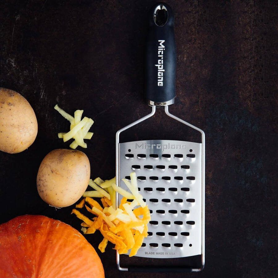 Keukenrasp XL ultra grof voor aardappel en kaas Gourmet Serie zwart roestvrij staal