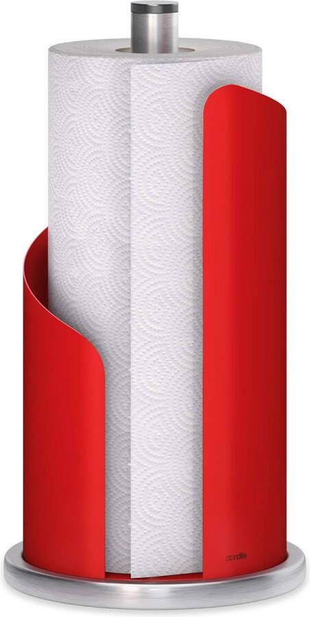 Keukenrolhouder Ø 15 cm roestvrij staal mat rolhouder voor keukenrol (rood)