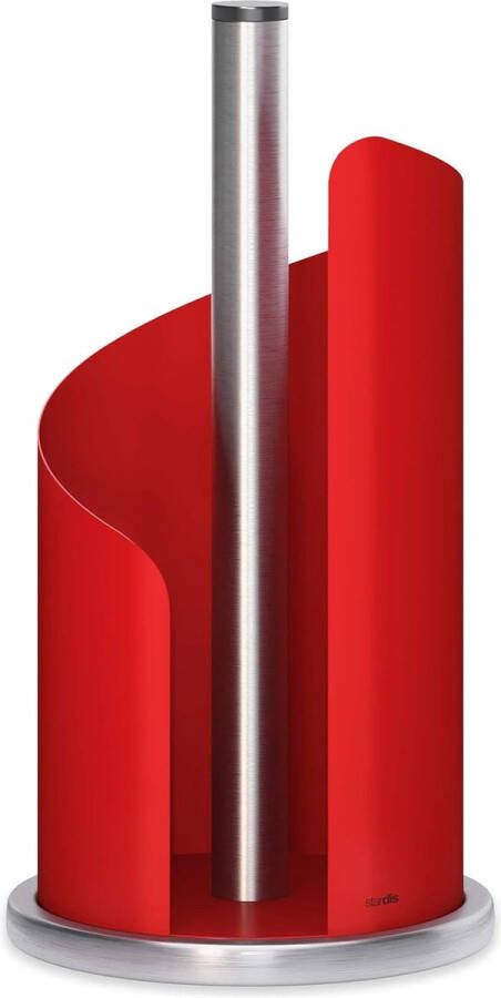 Keukenrolhouder Ø 15 cm RVS mat rode rolhouder voor keukenrol