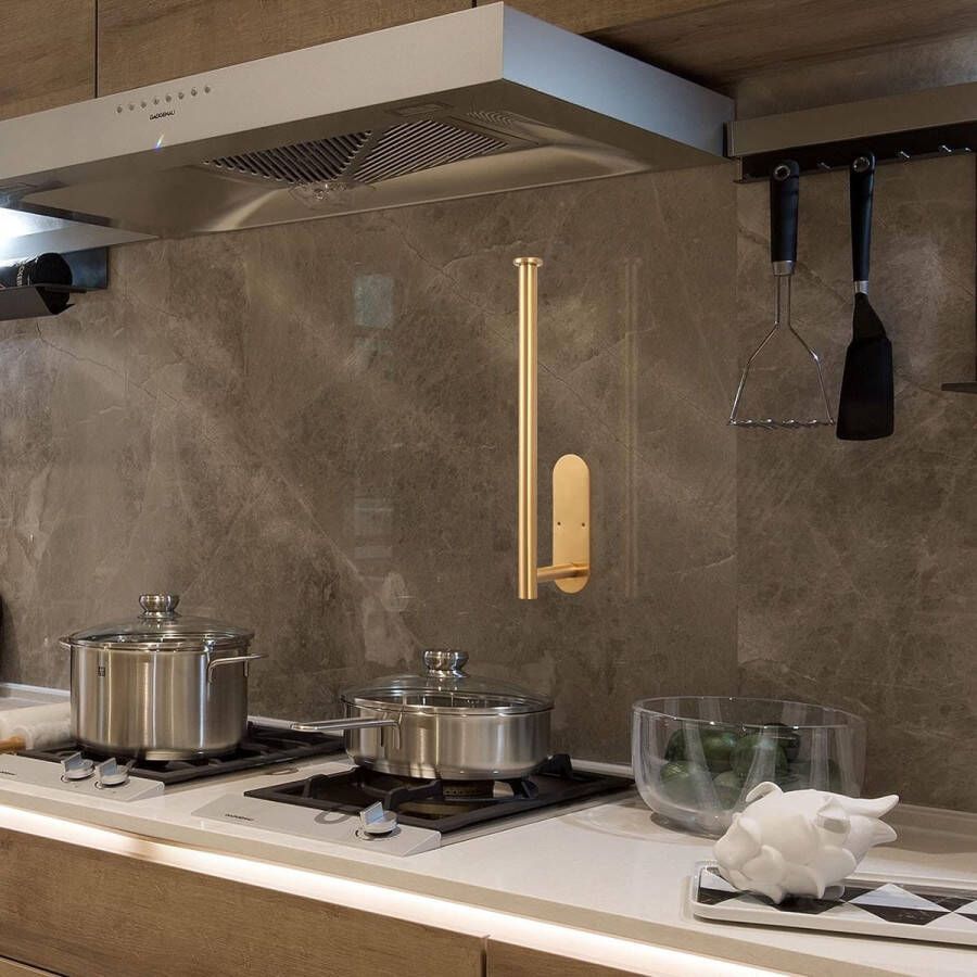 Keukenrolhouder goud keukenrolhouder zonder boren roestvrij staal voor eetkamer wastafel badkamer